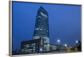 Germany, Hesse, Frankfurt Am Main, European Central Bank at Dusk-Bernd Wittelsbach-Framed Photographic Print