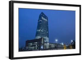 Germany, Hesse, Frankfurt Am Main, European Central Bank at Dusk-Bernd Wittelsbach-Framed Photographic Print