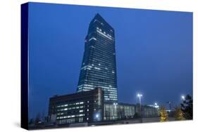 Germany, Hesse, Frankfurt Am Main, European Central Bank at Dusk-Bernd Wittelsbach-Stretched Canvas