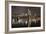 Germany, Hesse, Frankfurt Am Main, Financial District, Skyline with Iron Footbridge at Dusk-Bernd Wittelsbach-Framed Photographic Print