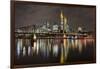 Germany, Hesse, Frankfurt Am Main, Financial District, Skyline with Iron Footbridge at Dusk-Bernd Wittelsbach-Framed Photographic Print