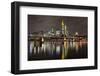 Germany, Hesse, Frankfurt Am Main, Financial District, Skyline with Iron Footbridge at Dusk-Bernd Wittelsbach-Framed Photographic Print