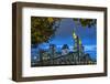 Germany, Hesse, Frankfurt Am Main, Financial District, Skyline with Iron Footbridge at Dusk-Bernd Wittelsbach-Framed Photographic Print