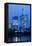 Germany, Hesse, Frankfurt Am Main, Taunus Tower and Commerzbank at Dusk-Bernd Wittelsbach-Framed Stretched Canvas