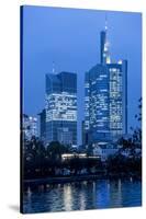 Germany, Hesse, Frankfurt Am Main, Taunus Tower and Commerzbank at Dusk-Bernd Wittelsbach-Stretched Canvas