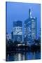 Germany, Hesse, Frankfurt Am Main, Taunus Tower and Commerzbank at Dusk-Bernd Wittelsbach-Stretched Canvas