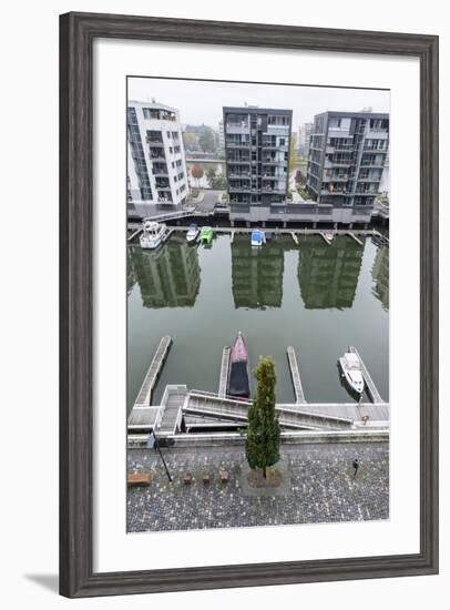 Germany, Hesse, Frankfurt Am Main, View to Residential Buildings at West Harbour-Bernd Wittelsbach-Framed Photographic Print