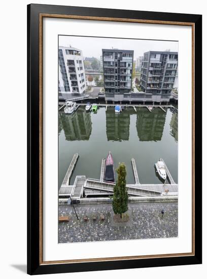 Germany, Hesse, Frankfurt Am Main, View to Residential Buildings at West Harbour-Bernd Wittelsbach-Framed Photographic Print