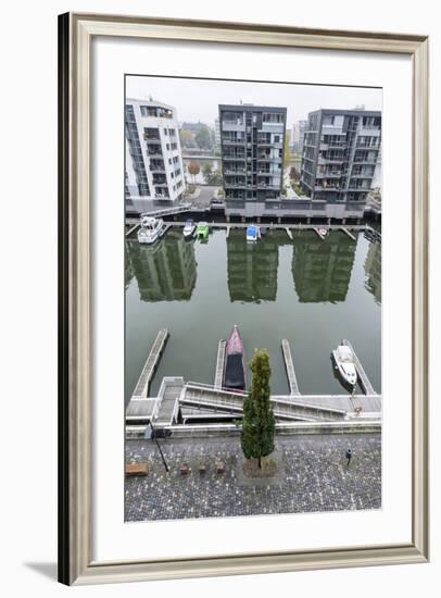 Germany, Hesse, Frankfurt Am Main, View to Residential Buildings at West Harbour-Bernd Wittelsbach-Framed Photographic Print