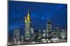 Germany, Hesse, Frankfurt on the Main, Financial District at Dusk-Bernd Wittelsbach-Mounted Photographic Print