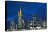 Germany, Hesse, Frankfurt on the Main, Financial District at Dusk-Bernd Wittelsbach-Stretched Canvas