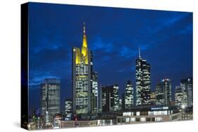 Germany, Hesse, Frankfurt on the Main, Financial District at Dusk-Bernd Wittelsbach-Stretched Canvas