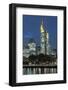 Germany, Hesse, Frankfurt on the Main, Financial District with Main Shore at Dusk-Bernd Wittelsbach-Framed Photographic Print