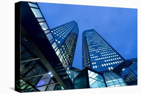 Germany, Hesse, Frankfurt on the Main, Green Towers of the Deutsche Bank-Bernd Wittelsbach-Stretched Canvas