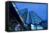 Germany, Hesse, Frankfurt on the Main, Green Towers of the Deutsche Bank-Bernd Wittelsbach-Framed Stretched Canvas