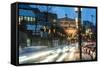 Germany, Hesse, Frankfurt on the Main, Old Opera, Taunusanlage with Evening Rush Hour at Dusk-Bernd Wittelsbach-Framed Stretched Canvas