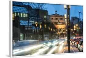 Germany, Hesse, Frankfurt on the Main, Old Opera, Taunusanlage with Evening Rush Hour at Dusk-Bernd Wittelsbach-Framed Photographic Print