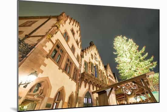 Germany, Hesse, Frankfurt on the Main, R?mer with Christmas Fair at Dusk-Bernd Wittelsbach-Mounted Photographic Print