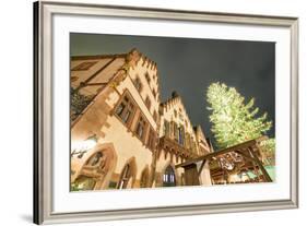 Germany, Hesse, Frankfurt on the Main, R?mer with Christmas Fair at Dusk-Bernd Wittelsbach-Framed Photographic Print