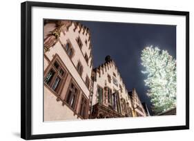 Germany, Hesse, Frankfurt on the Main, R?mer with Christmas Fair at Dusk-Bernd Wittelsbach-Framed Photographic Print