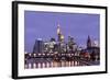 Germany, Hesse, Frankfurt on the Main, Skyline at Dusk, Blurred-Bernd Wittelsbach-Framed Photographic Print