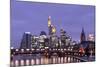 Germany, Hesse, Frankfurt on the Main, Skyline at Dusk, Blurred-Bernd Wittelsbach-Mounted Photographic Print