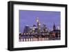 Germany, Hesse, Frankfurt on the Main, Skyline at Dusk, Blurred-Bernd Wittelsbach-Framed Photographic Print