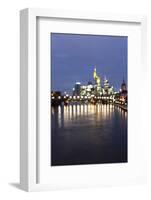 Germany, Hesse, Frankfurt on the Main, Skyline at Dusk, Blurred-Bernd Wittelsbach-Framed Photographic Print