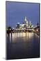 Germany, Hesse, Frankfurt on the Main, Skyline at Dusk, Blurred-Bernd Wittelsbach-Mounted Photographic Print