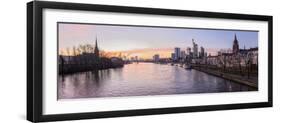 Germany, Hesse, Frankfurt on the Main, Skyline at Sunset-Bernd Wittelsbach-Framed Photographic Print