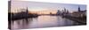 Germany, Hesse, Frankfurt on the Main, Skyline at Sunset-Bernd Wittelsbach-Stretched Canvas