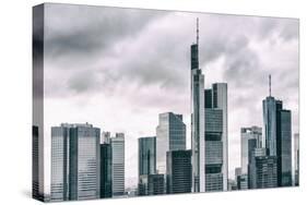 Germany, Hesse, Frankfurt on the Main, Skyline, Financial District, Monochrome-Bernd Wittelsbach-Stretched Canvas
