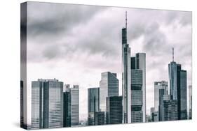 Germany, Hesse, Frankfurt on the Main, Skyline, Financial District, Monochrome-Bernd Wittelsbach-Stretched Canvas