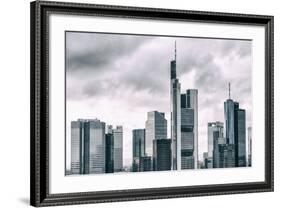 Germany, Hesse, Frankfurt on the Main, Skyline, Financial District, Monochrome-Bernd Wittelsbach-Framed Photographic Print