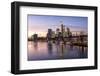 Germany, Hesse, Frankfurt on the Main, Skyline, Flš§erbrŸcke, Night-Bernd Wittelsbach-Framed Photographic Print