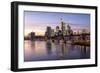 Germany, Hesse, Frankfurt on the Main, Skyline, Flš§erbrŸcke, Night-Bernd Wittelsbach-Framed Photographic Print