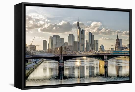 Germany, Hesse, Frankfurt on the Main, Skyline, Selective Focus-Bernd Wittelsbach-Framed Stretched Canvas