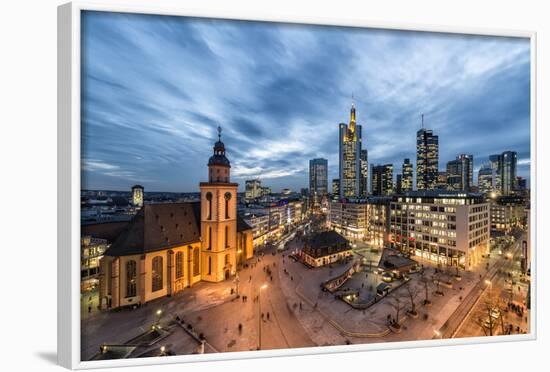 Germany, Hesse, Frankfurt on the Main, Skyline with Hauptwache and St. Catherine's Church-Bernd Wittelsbach-Framed Photographic Print