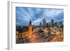 Germany, Hesse, Frankfurt on the Main, Skyline with Hauptwache and St. Catherine's Church-Bernd Wittelsbach-Framed Photographic Print