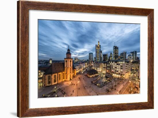 Germany, Hesse, Frankfurt on the Main, Skyline with Hauptwache and St. Catherine's Church-Bernd Wittelsbach-Framed Photographic Print