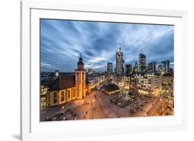 Germany, Hesse, Frankfurt on the Main, Skyline with Hauptwache and St. Catherine's Church-Bernd Wittelsbach-Framed Photographic Print