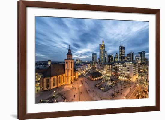 Germany, Hesse, Frankfurt on the Main, Skyline with Hauptwache and St. Catherine's Church-Bernd Wittelsbach-Framed Photographic Print