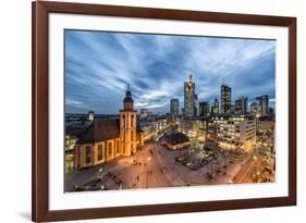 Germany, Hesse, Frankfurt on the Main, Skyline with Hauptwache and St. Catherine's Church-Bernd Wittelsbach-Framed Photographic Print