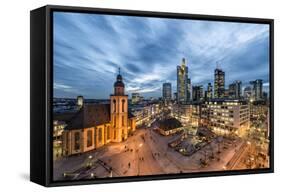 Germany, Hesse, Frankfurt on the Main, Skyline with Hauptwache and St. Catherine's Church-Bernd Wittelsbach-Framed Stretched Canvas