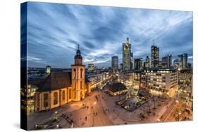 Germany, Hesse, Frankfurt on the Main, Skyline with Hauptwache and St. Catherine's Church-Bernd Wittelsbach-Stretched Canvas