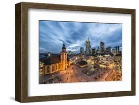 Germany, Hesse, Frankfurt on the Main, Skyline with Hauptwache and St. Catherine's Church-Bernd Wittelsbach-Framed Photographic Print