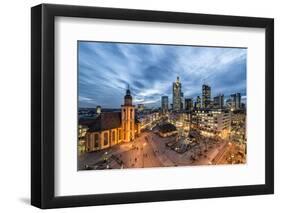 Germany, Hesse, Frankfurt on the Main, Skyline with Hauptwache and St. Catherine's Church-Bernd Wittelsbach-Framed Photographic Print