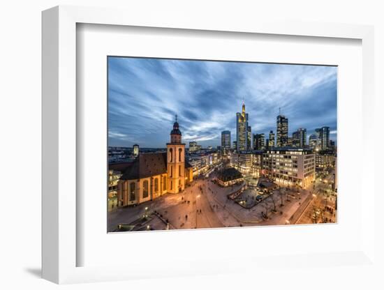 Germany, Hesse, Frankfurt on the Main, Skyline with Hauptwache and St. Catherine's Church-Bernd Wittelsbach-Framed Photographic Print