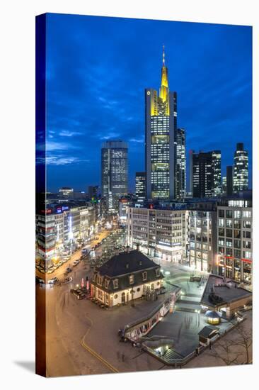 Germany, Hesse, Frankfurt on the Main, Skyline with Hauptwache and St. Catherine's Church-Bernd Wittelsbach-Stretched Canvas