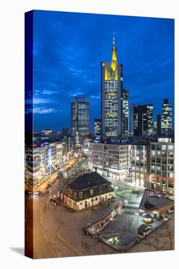 Germany, Hesse, Frankfurt on the Main, Skyline with Hauptwache and St. Catherine's Church-Bernd Wittelsbach-Stretched Canvas